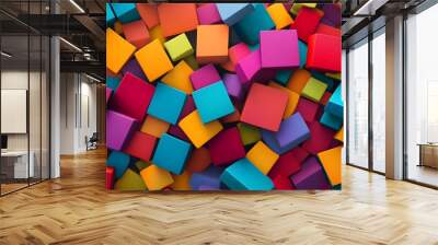 Colorful 3D Cubes Abstract Background Texture Wall mural