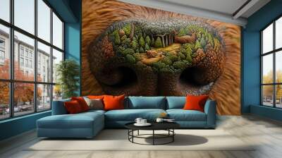 Dog Nose with Forest Scene Illustration Wall mural