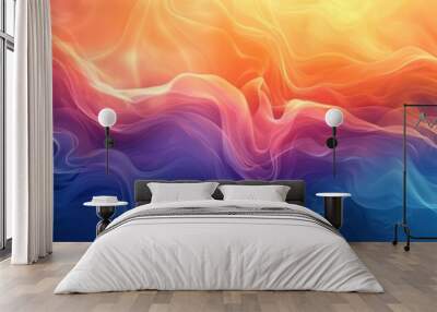 Colorful Waves: Abstract Blue and Orange Complimentary Gradients Texture Background Panorama Banner for Web Design and Wallpaper Illustration Wall mural