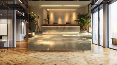 Contemporary Lobby Interior Design for Modern Reception Area Wall mural