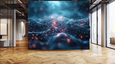 Digital Abstract Network: Exploring Technology, Science & Education with AI-Generated Background Wall mural