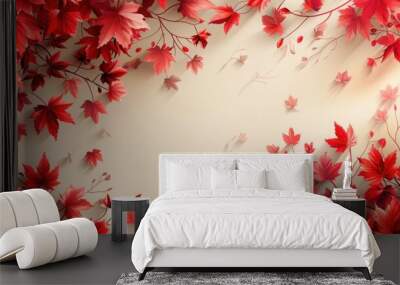 Maple Leaf Celebration: Happy Canada Day Background Wall mural