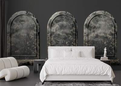 Mockup Tombstone Set on Isolated Background for Design Projects Wall mural