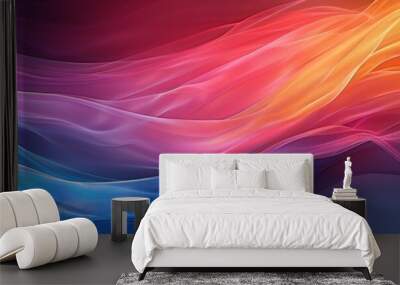 Rainbow Motion Waves: Abstract LGBT Color Texture Background Illustration Wall mural