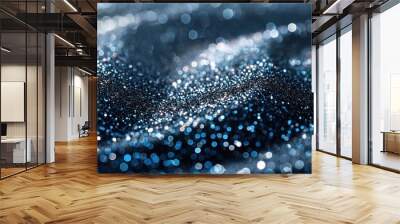 Sparkling Silver Bokeh: An Abstract Glittering Background Wall mural