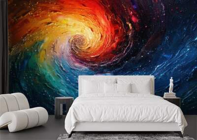 Vibrant Swirl of Colors: Abstract Whirlwind Design Wall mural