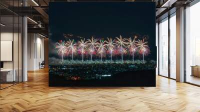 Beautiful fireworks at Nagaoka Fireworks Festival. Wall mural