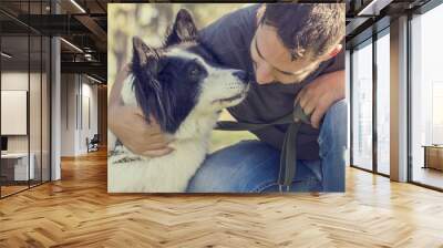 Man with his dog Wall mural