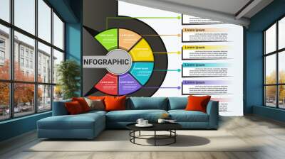 Business steps to success Infographic data.Presentation chart.diagram with steps template.Creative vector illustration. Wall mural