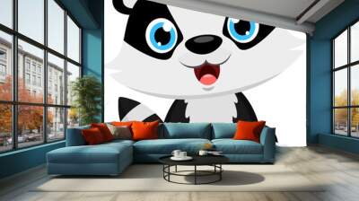 Cute Baby Badger Cartoon Character. Vector Illustration Flat Design Isolated On Transparent Background Wall mural