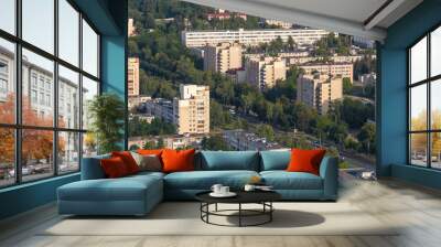 aerial panoramic view of the residential area of high-rise buildings Wall mural