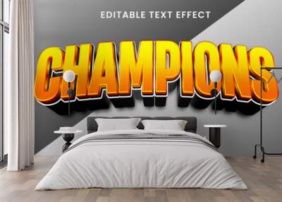 Champions sport 3d editable text effect Wall mural