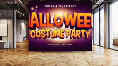 Halloween costume party 3d editable text effect Wall mural