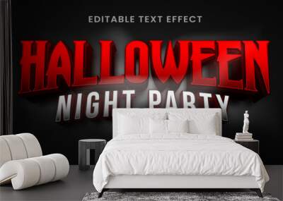 Halloween night party 3d editable text effect Wall mural