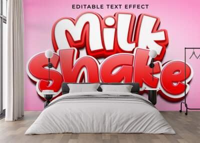 Milk shake 3d editable text effect Wall mural