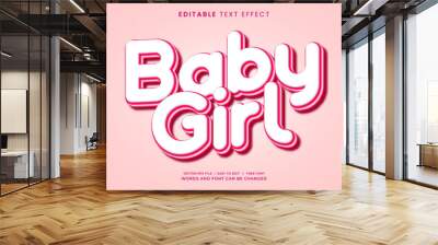 Pink Baby Girl Editable Text Effect Wall mural