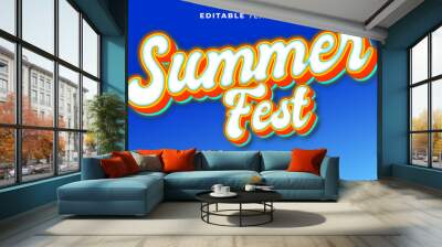 Summer fest 3d editable text effect Wall mural