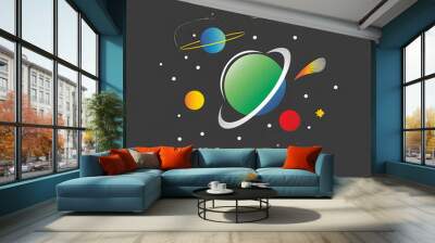 space solar system planets illustration Wall mural