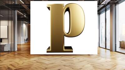 gold text effect letter p. 3d render Wall mural