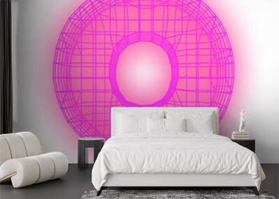 Letter Q grid retro neon pink Wall mural