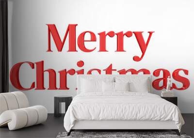 Merry Christmas lettering. 3d render Wall mural