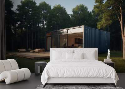 Modern Modular House with Ship Container Wall mural