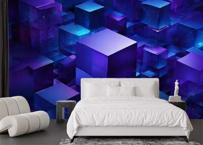 abstract background with cubes Wall mural