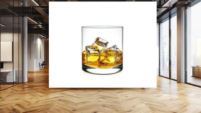 Glass of Whiskey with Ice Cubes Wall mural