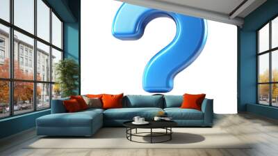 A question mark 3d icon cartoon style isolated on a transparent background Wall mural