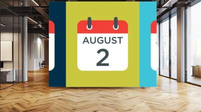 calendar - August 2 icon illustration isolated vector sign symbol Wall mural