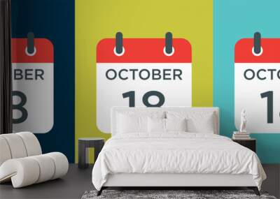 calendar - October 18 icon illustration isolated vector sign symbol Wall mural