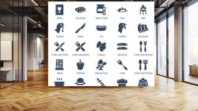 25 cooking icons Wall mural