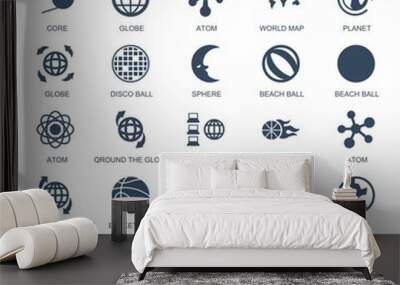 25 sphere icons Wall mural