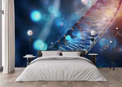 2d render of dna structure, abstract background Wall mural