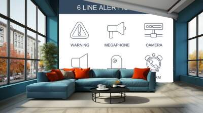 6 alert icons Wall mural