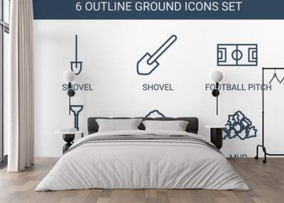 6 ground icons Wall mural