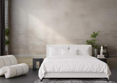 Abstract empty white interior with brick wall and concrete floor Wall mural