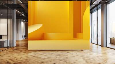 abstract hues. yellow shapes on a yellow backdrop. Wall mural