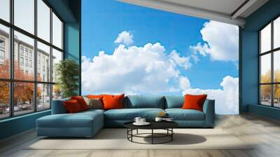 Beautiful blue sky with clouds background Sky clouds Sky with clouds weather nature cloud blue. Creative banner. Copyspace image Wall mural