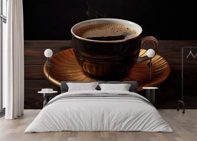 Black coffee cup Wall mural