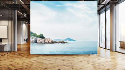 Blurred landscape on sea side for background and wallpaper copy space off travel concept footage Wall mural