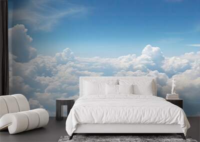 Cloudscape Around sky View from Window. Creative banner. Copyspace image Wall mural