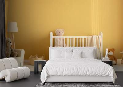 Cozy crib in baby s room Wall mural