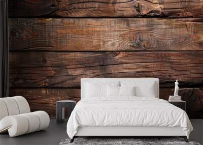 Design with copy space featuring a textured brown wood background image Wall mural