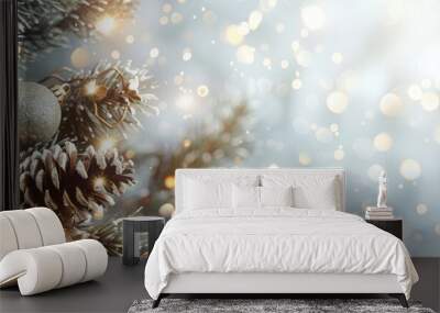 Fireworks against an elegant background for Christmas and New Year celebrations, with a blank space to add text or images. Wall mural