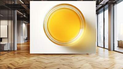 ghee oil. Ghee or clarified butter in jar on a light background. vertical image. top view. place for text. Wall mural