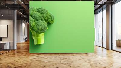 Green vegetable isolated pastel background Copy space Wall mural