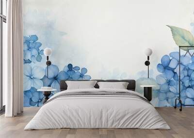 Hydrangea flower background for greeting cards weddings or birthdays isolated pastel background Copy space Wall mural