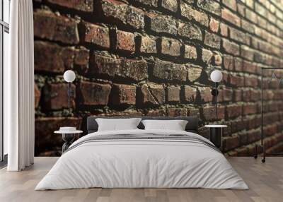 Ideal for cover pages a brick wall background with ample copy space image Wall mural