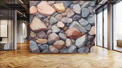 Rock and stone isolated pastel background Copy space Wall mural